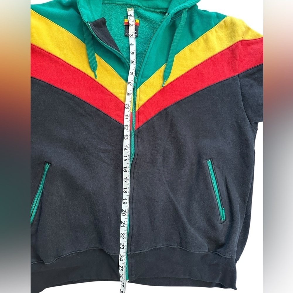 ❤️💛💚 Bob Marley-Inspired Rasta Colorblock Zip Hoodie – XXL - Picture 8 of 8